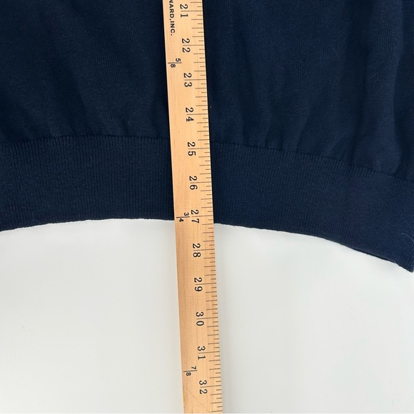 LL Bean Cashmere Blend Sweater Men L Navy Preppy Cottage Grandpa V-Neck - Picture 8 of 8